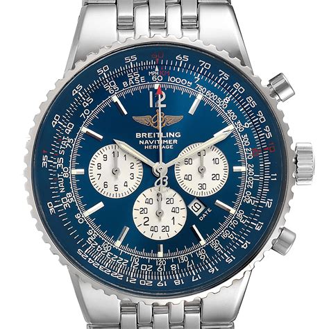 breitling navitimer heritage blue face|Breitling Navitimer watch price.